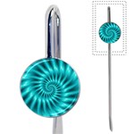 Glossy Turquoise Spiral Fractal  Book Mark