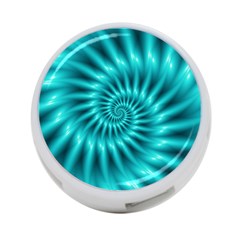 Glossy Turquoise Spiral Fractal  4 Back