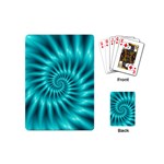 Glossy Turquoise Spiral Fractal  Playing Cards (Mini)