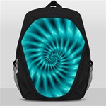 Glossy Turquoise Spiral Fractal  Backpack Bag