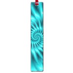 Glossy Turquoise Spiral Fractal  Large Book Mark