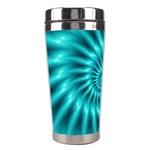 Glossy Turquoise Spiral Fractal  Stainless Steel Travel Tumbler