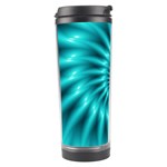 Glossy Turquoise Spiral Fractal  Travel Tumbler