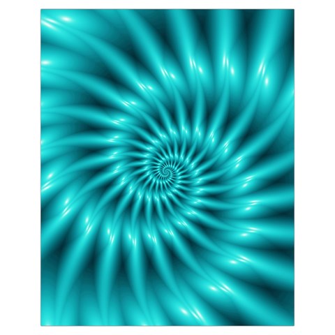 Glossy Turquoise Spiral Fractal  Drawstring Pouch (XL) from ArtsNow.com Front