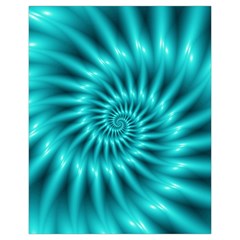 Glossy Turquoise Spiral Fractal  Drawstring Pouch (XL) from ArtsNow.com Front