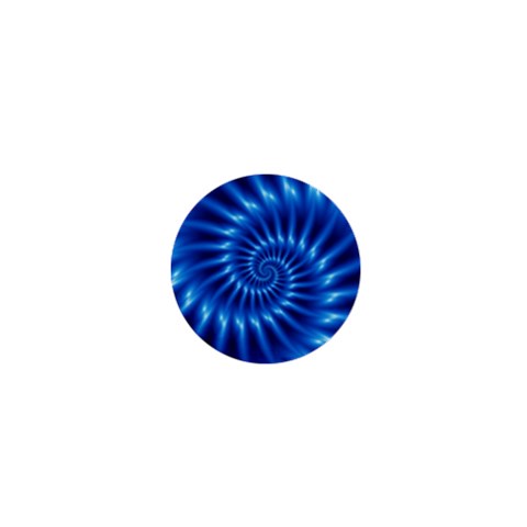 Glossy Electric Blue Spiral Fractal  1  Mini Button from ArtsNow.com Front