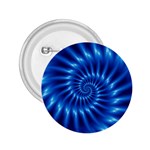 Glossy Electric Blue Spiral Fractal  2.25  Button