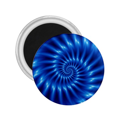 Glossy Electric Blue Spiral Fractal  2.25  Magnet from ArtsNow.com Front