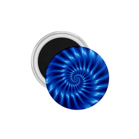 Glossy Electric Blue Spiral Fractal  1.75  Magnet from ArtsNow.com Front