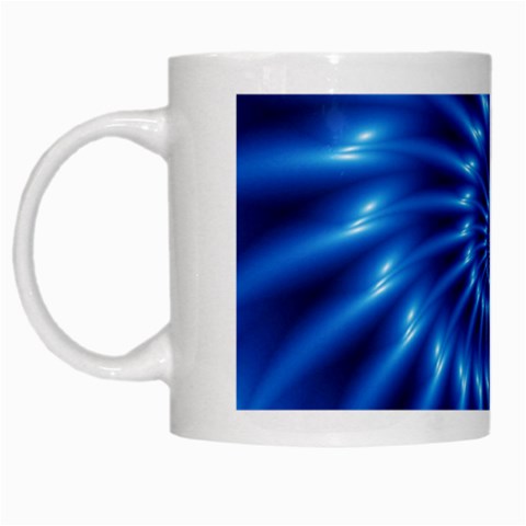 Glossy Electric Blue Spiral Fractal  White Mug from ArtsNow.com Left