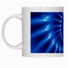 Glossy Electric Blue Spiral Fractal  White Mug from ArtsNow.com Left