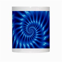 Glossy Electric Blue Spiral Fractal  White Mug from ArtsNow.com Center