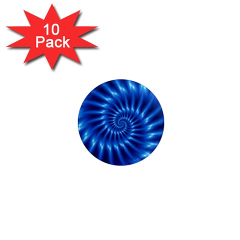 Glossy Electric Blue Spiral Fractal  1  Mini Magnet (10 pack)  from ArtsNow.com Front