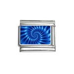 Glossy Electric Blue Spiral Fractal  Italian Charm (9mm)