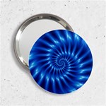 Glossy Electric Blue Spiral Fractal  2.25  Handbag Mirror