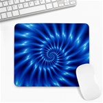 Glossy Electric Blue Spiral Fractal  Large Mousepad