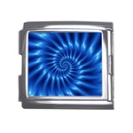 Glossy Electric Blue Spiral Fractal  Mega Link Italian Charm (18mm)