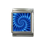 Glossy Electric Blue Spiral Fractal  Italian Charm (13mm)