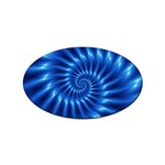 Glossy Electric Blue Spiral Fractal  Sticker (Oval)