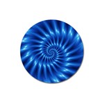 Glossy Electric Blue Spiral Fractal  Magnet 3  (Round)