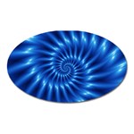 Glossy Electric Blue Spiral Fractal  Magnet (Oval)