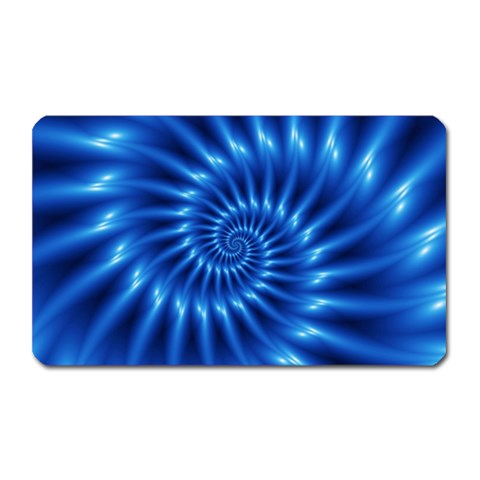 Glossy Electric Blue Spiral Fractal  Magnet (Rectangular) from ArtsNow.com Front