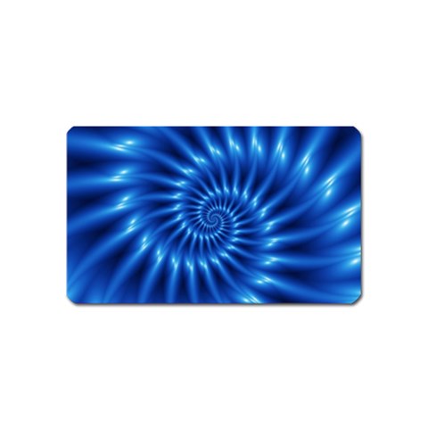 Glossy Electric Blue Spiral Fractal  Magnet (Name Card) from ArtsNow.com Front