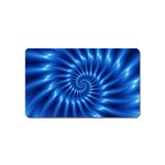 Glossy Electric Blue Spiral Fractal  Magnet (Name Card)