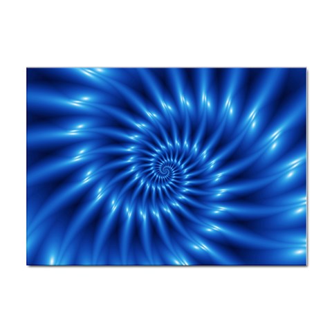 Glossy Electric Blue Spiral Fractal  Sticker A4 (10 pack) from ArtsNow.com Front