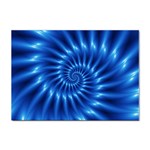 Glossy Electric Blue Spiral Fractal  Sticker A4 (10 pack)