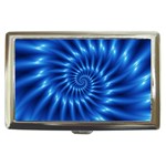 Glossy Electric Blue Spiral Fractal  Cigarette Money Case