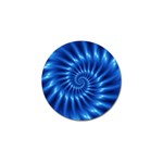 Glossy Electric Blue Spiral Fractal  Golf Ball Marker