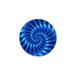 Glossy Electric Blue Spiral Fractal  Golf Ball Marker (4 pack)