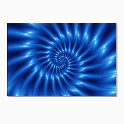 Glossy Electric Blue Spiral Fractal  Postcard 4 x 6  (Pkg of 10) from ArtsNow.com Front