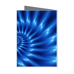 Glossy Electric Blue Spiral Fractal  Mini Greeting Cards (Pkg of 8) from ArtsNow.com Left