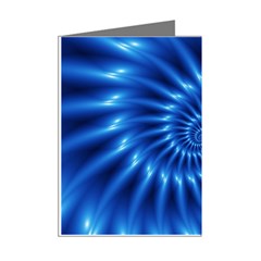 Glossy Electric Blue Spiral Fractal  Mini Greeting Cards (Pkg of 8) from ArtsNow.com Right