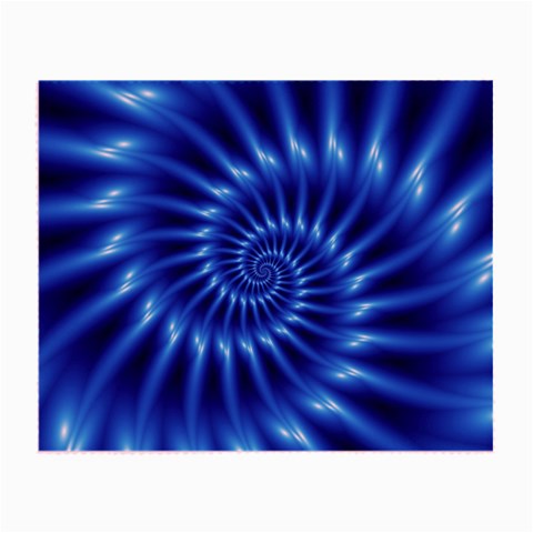 Glossy Electric Blue Spiral Fractal  Small Glasses Cloth from ArtsNow.com Front