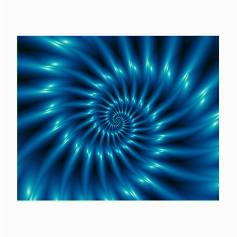 Glossy Electric Blue Spiral Fractal  Small Glasses Cloth from ArtsNow.com Front