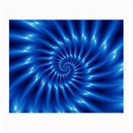 Glossy Electric Blue Spiral Fractal  Small Glasses Cloth