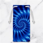 Glossy Electric Blue Spiral Fractal  Jewelry Bag