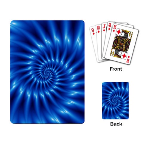 Glossy Electric Blue Spiral Fractal  Playing Cards Single Design from ArtsNow.com Back