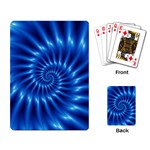 Glossy Electric Blue Spiral Fractal  Playing Cards Single Design