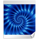 Glossy Electric Blue Spiral Fractal  Canvas 8  x 10 