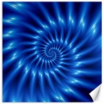 Glossy Electric Blue Spiral Fractal  Canvas 12  x 12 