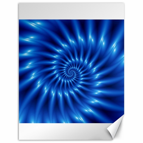 Glossy Electric Blue Spiral Fractal  Canvas 12  x 16  from ArtsNow.com 11.86 x15.41  Canvas - 1