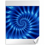 Glossy Electric Blue Spiral Fractal  Canvas 12  x 16 