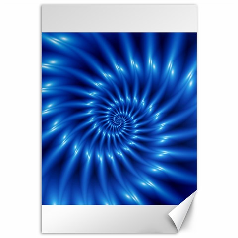 Glossy Electric Blue Spiral Fractal  Canvas 12  x 18  from ArtsNow.com 11.88 x17.36  Canvas - 1