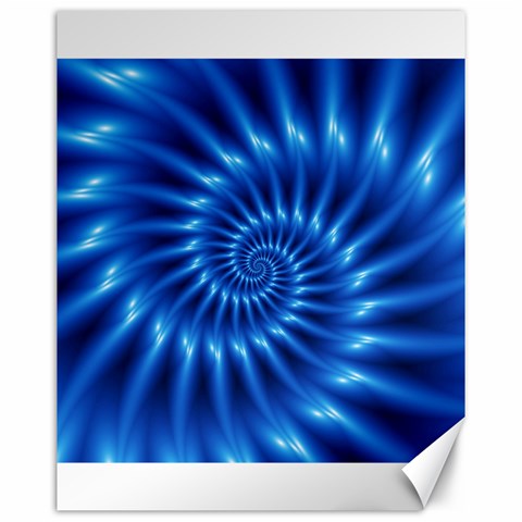 Glossy Electric Blue Spiral Fractal  Canvas 16  x 20  from ArtsNow.com 15.75 x19.29  Canvas - 1