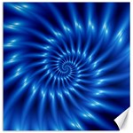 Glossy Electric Blue Spiral Fractal  Canvas 20  x 20 