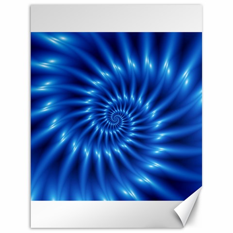 Glossy Electric Blue Spiral Fractal  Canvas 18  x 24  from ArtsNow.com 17.8 x23.08  Canvas - 1